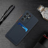For Samsung Galaxy S25 Ultra 5G Card Slot Design Shockproof TPU Phone Case(Dark Blue)