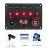 RV Yacht Car Combination Cat Eye Switch Dual USB Car Charging Control Panel With Voltmeter(Red Light)