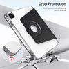 For iPad Air 13 2024 / Pro 12.9 2022 360 Rotation Detachable Clear Acrylic Leather Tablet Case(Black)