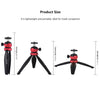 PULUZ 20cm Pocket Plastic Tripod Mount with 360 Degree Ball Head for Smartphones, GoPro, DSLR Cameras(Red)