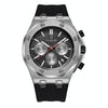 OCHSTIN 6100E Multifunctional Quartz Waterproof TPU Strap Men Watch(Silver+Black)