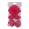 3 in 1Children Bow Flower Headband Hair Band Hair Ring Read Tiara(Rose Gold)