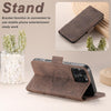 For iPhone 15 Pro Max Suteni J07 Multi-functional Horizontal MagSafe Denim Leather Phone Case(Brown)