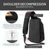 Multi Function Crossbody Bags Men Chest Bag Water Repellent Shoulder Bag with USB Charging Port, Size:L (Black)