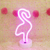 Flamingo Shape Romantic Neon LED Holiday Light with Holder, Warm Fairy Decorative Lamp Night Light for Christmas, Wedding, Party, Bedroom(Pink Light)