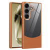 For Samsung Galaxy S24 FE 5G Litchi Texture TPU Hybrid Acrylic Phone Case(Brown)