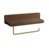 30cm Walnut Wall-Mounted Paper Towel Rack Bathroom Shelf Roll Tissue Holder