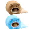 Small Pet Hanging Cage Bed - Warm Plush Blue Hamster Rabbit Nest