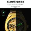 FORSINING F980 Luminous Three Eye Six Shot Weekly Steel Belt Men Fully Automatic Mechanical Watch(Black Belt Black Face)