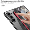 For Samsung Galaxy Z Fold6 GKK Integrated PC Phone Case with Pen Slot, Include Pen(Black)