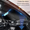 Car Sunshade Summer Front Windshield Sunscreen Heat Insulation Folding Car Sunshade Curtain(145x70cm Titanium Silver)