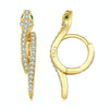 BSE669-B Sterling Silver S925 White Gold Plated Zircon Snake Earrings