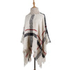 Women Mid-Length Turtleneck Sweater Fringed Cloak Shawl, Size: Free Size(Beige)
