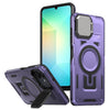 For Samsung Galaxy A06 5G Shield Frame Holder MagSafe Phone Case(Purple)