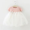 Girls Splicing Lace Mesh Princess Dress with Bow-knot, Kid Size:90cm(Pink)