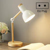T1062 Dormitory Eye Protection Desk Lamp Bedroom Bedside Wood Lamp, Power source: EU Plug(White)