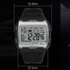SYNOKE 9021 Square Sarge Screen Display Luminous Multifunctional Outdoor Men Sports Watch Digital Watch(Silver)