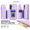 For Samsung Galaxy A35 5G Double Flap Zipper RFID Leather Phone Case with Short Lanyard(Light Purple)