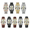 BINBOND B5011 Gear Hollow Outdoor Waterproof Luminous Men Business Watches(Brown Leather Gold)