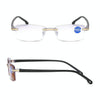 Rimless Anti Blue-ray Blue Film Lenses Presbyopic Glasses, +2.00D(Black)