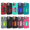 For iPhone 13 Pro Max Magnetic Holder Phone Case (Rose Red + Blue-green)