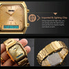 SKMEI 1220 Multifunctional Men Outdoor Business Noctilucent Waterproof Double Display Steel Watchband Wrist Watch (Blue)