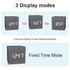 Multicolor Sounds Control Wooden Clock Modern Digital LED Desk Alarm Clock Thermometer Timer White Blue