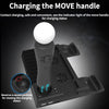 For PS4/PS4 Pro/PS4 Slim Host iplay Dual-seat Charging Multi-function Cooling Base Storage Bracket(Black)