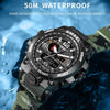 SMAEL 1545D Time Men Anti-falling Night Light Alarm Waterproof Sports Watch(Camouflage Army Green)