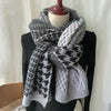 Classic Houndstooth Color Matching Scarf Women Autumn And Winter All-Match Warm Knitted Bib, Length (cm): 190cm(Gray)
