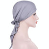 Curved Two Tail Wrap Cap Turban Hat, Size:M (56-58cm)(Rose Red)