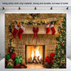 Christmas Layout Fireplace Photography Background Cloth(Yellow)