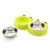 Pink Stainless Steel Double Pet Bowl for Cats & Dogs