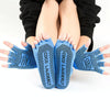Non-slip Open Finger Yoga Sports Gloves+Five Finger Yoga Socks Set, Size: One Size(Open Toe Blue)