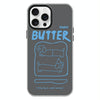 For iPhone 15 Pro Skin Feeling Jelly TPU Hybrid PC Phone Case(Bread Line Dog Black)
