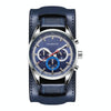 Ochstin 7229 Multifunctional Business Leather Wrist Wrist Waterproof Luminous Quartz Watch(Silver+Blue)