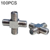 100x 4-Way Female F-Type Coax Splitter Adapter TV Cable CCTV RF Connector