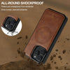 For iPhone 15 Pro LC.IMEEKE 2 in 1 RFID Magsafe Phone Case(Brown)