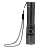 White Light Dimmable Rechargeable Flashlight , 3-Modes with Magnetic & Lanyard(Black)