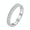 No.8 S925 Sterling Silver Platinum-plated Fine Flash Zircon Single Ring