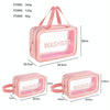 PVC Transparent Waterproof Portable Cosmetic Bag, Size: S (Pink)