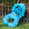 Water Fun Children Sunshade Blue Marine Fish Pattern Swimming Circle Yacht, Size: 100*70cm