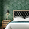 0.53x3m Retro 3D Stereo Plum Blossom Wallpaper Bedroom Living Room TV Background Wall Self-Adhesive Wallpaper(9904-6 Dark Green B Version)