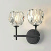 Wall Lamp Villa Hotel Wall Lamp Bedroom Bedside Crystal Wall Lamp, Power source:  warm light LED5W( Double Head Black)