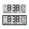 LCD Multifunctional Living Room Wall Clock Electronic Clock With Date/Temperature/Humidity Display(White)