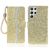For Samsung Galaxy S25 Ultra 5G Glitter Powder Filp Leather Phone Case(Gold)