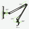 Universal 360 Degree Rotating Flexible Long Arm Lazy Phone Tablet Pad Holder Clip Bracket