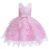 Girls Irregular Embroidered Beaded Bow-knot Tutu Sleeveless Dress Show Dress, Appropriate Height:110cm(Pink)