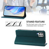 For Samsung Galaxy A22 4G RC01 Dual-Folded Magnetic Suction RFID Leather Phone Case(Dark Green)