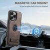 For iPhone 13 Suteni G2 Holder Denim Leather Back MagSafe Phone Case(Brown)